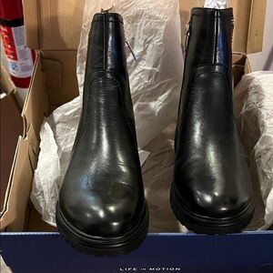 Rockport Black Leather Women's Combat Boots